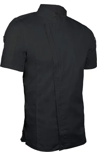Vista 4 de ChefsCloset Abrigo de chef personalizado con cremallera bordada de manga corta