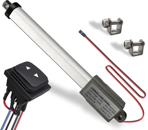 Vista 13 de UYGALAXY 12V Mini actuador lineal eléctrico de 2" de carrera, 188N/42lb, velocidad 0.2"/seg impermeable de metal micro pequeño actuador