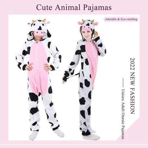 Vista 4 de Unisex Adult Onesie Animal Pajamas for Halloween Cosplay Women Girl Men Boy Sleepwear Homewear