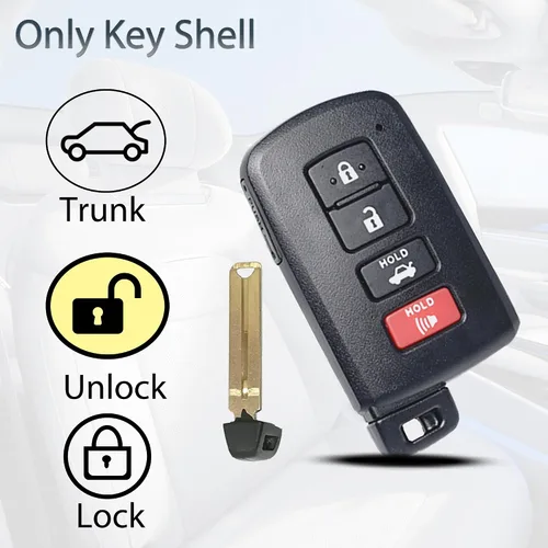 Vista 5 de SUPALAND Carcasa de llavero de repuesto para Toyota Avalon Camry Corolla RAV4 Highlander Sequoia 2011 2012 2013 2014 2015 2016 2017 2018 2019