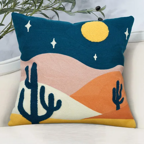 Vista 13 de JASEN Funda de almohada bordada de gato de 18 x 18 pulgadas, funda de almohada decorativa de algodón para sofá, dormitorio, sala de estar, casa