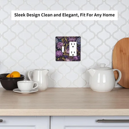 Vista 273 de Decorative Outlet Covers Blue Background White Cat Daisy Floral 2-Gang 1-Gang Wall Plate Single Toggle/Rocker Farmhouse Style Light Switch Covers