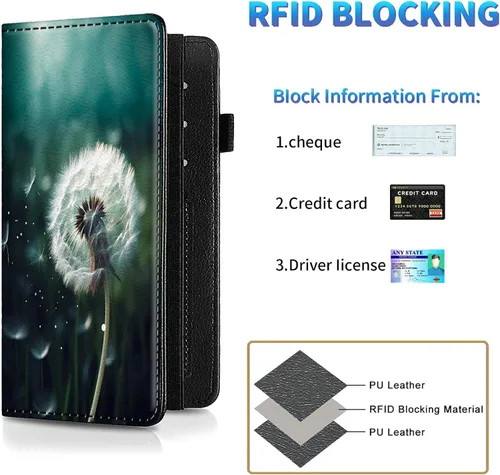 Vista 162 de Funda para chequera para hombres y mujeres, cartera de cuero RFID con ranuras para tarjetas de crédito, soporte de cheques duplicados personales