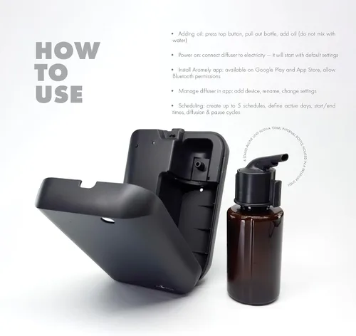 Vista 10 de Difusor de aroma inteligente de aromaterapia nebulizante, máquina de aroma sin agua, ambientador perfecto para habitaciones de hotel, hogares u Negro