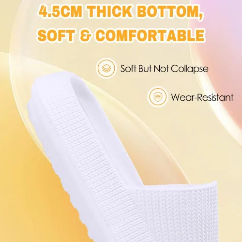 Vista 2 de Sandalias de nube para niños, niñas, niños, pantuflas de ducha y baño, cómodas pantuflas antideslizantes de suela gruesa para verano, zapatos