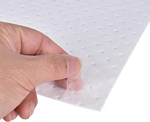 Vista 5 de Almohadilla absorbente, almohadillas absorbentes de aceite económicas, absorbe líquidos, 20 x 15 pulgadas, blanco.