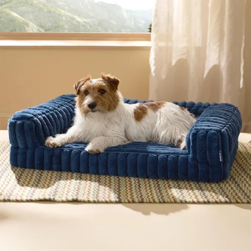 Vista 18 de Bedsure - Cama ortopédica para perros pequeños, cama impermeable de espuma viscoelástica con lados, sofá de espuma de nido de abeja para perros