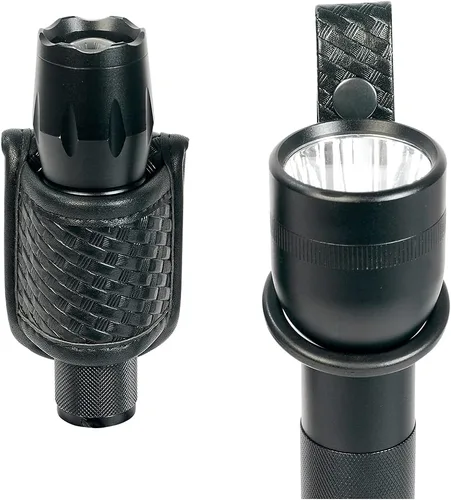 Vista 6 de Soporte compacto para linterna (parte superior abierta) + soporte de correa de anillo de linterna para sostener Mag Lite y otras linternas