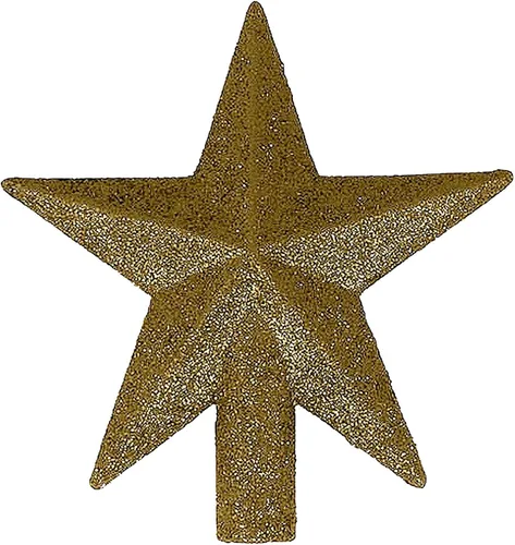 Vista 2 de Estrella dorada de purpurina para árbol de Navidad, sin luz, 4 pulgadas, de la colección Petite Treasures