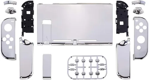 Vista 2 de eXtremeRate - Placa trasera para Nintendo Switch Console NS Joycon con carcasa de mando de mano con botones de juego completo carcasa de repuesto