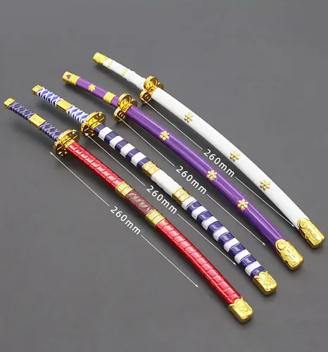 Vista 2 de Espada Samurai Zoro de 10 Pulgadas - Anime Roronoa Shusui/Wado Ichimonji/Kitetsu/Yubashiri - Espada Mini de Metal Katana - Colección de Regalo
