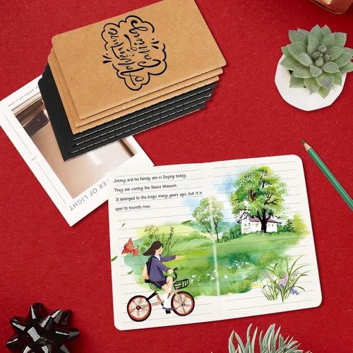 Vista 4 de Oucaru Cuaderno de Bolsillo de 24 Piezas, 3.5" x 5.5", 2 Colores, Cuaderno Rayado de 52 Páginas Mini Cuaderno Diario, Pequeño Cuaderno Memo Bloc
