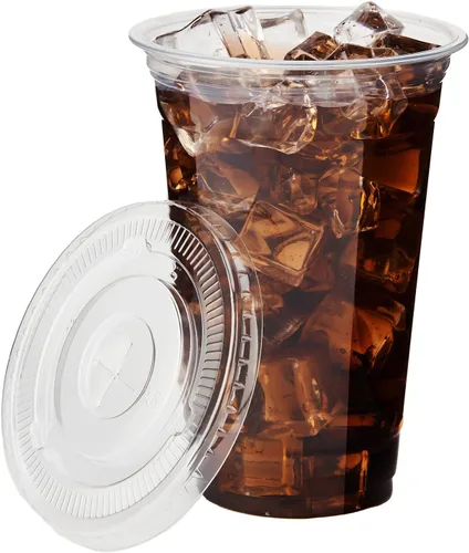 Vista 11 de YEEHAW Paquete de 50 vasos de plástico transparente de 9 onzas con tapas planas, vasos desechables con tapas con ranura para pajita para bebidas