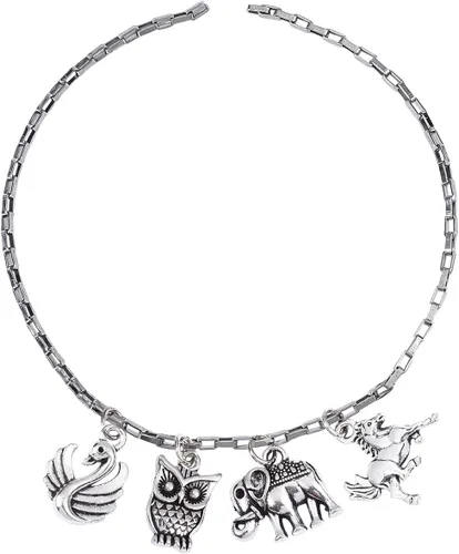 Vista 9 de Ipotkit - Dijes de animales tibetanos – 100 piezas de aleación de ardilla, perezoso, caballo, pájaro, elefante, koala, pavo real, animales salvajes