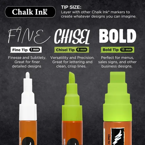Vista 4 de Chalk Ink Marcadores de tiza líquida - Marcadores profesionales de pizarra