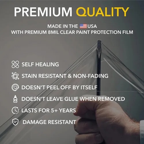 Vista 4 de TWRAPS Mini parachoques PPF para Tesla Model 3 – Cubierta protectora de pintura antiarañazos, protector de escudo autorreparable transparente