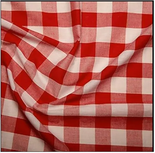 Vista 5 de Tela a cuadros de 5 yardas de 60 pulgadas de ancho, tela a cuadros de búfalo a cuadros, 100% poliéster, tela a cuadros blancos y rojos, perfecta