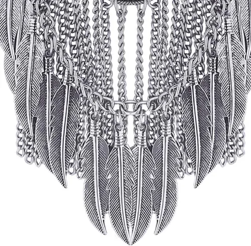 Vista 5 de YAZILIND Collar Collares Colgantes Vintage Maxi Gargantilla Declaración Collier Boho Mujer Joyería, Metal