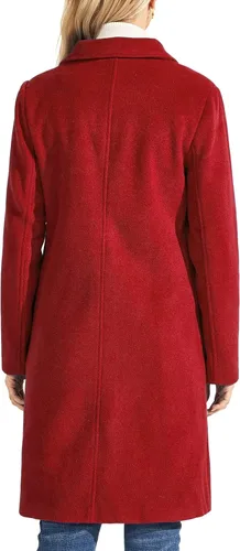Vista 2 de chouyatou - Abrigo largo de lana para mujer, para otoño e invierno, abrigo elegante de una sola hilera de botones