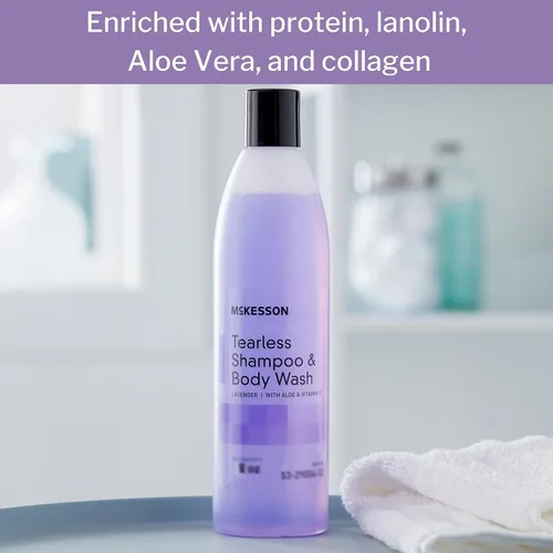 Vista 2 de McKesson Champú sin lágrimas y gel de baño con aloe y vitamina E, aroma a lavanda, 8 onzas, 1 unidad