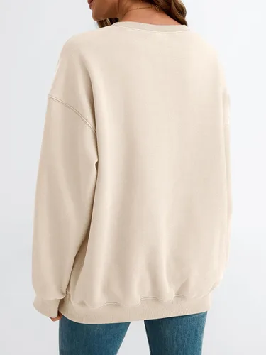 Vista 4 de EFAN Sudaderas de gran tamaño para mujer, cuello redondo, sudaderas con capucha y2k, trajes de moda de otoño, para adolescentes, niñas, lindo suéter
