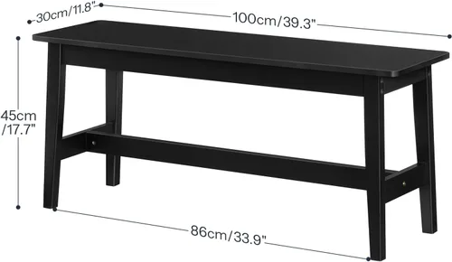 Vista 3 de HOOBRO Banco de comedor de bambú de 39.3 pulgadas, banco de mesa de cocina de granja, muebles de cocina y sala de estar, fácil de montar, resistente