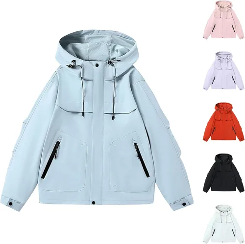 Vista 10 de Chaqueta impermeable con capucha para hombre, senderismo, camping, esquí, snowboard, cortavientos, ligera, otoño e invierno