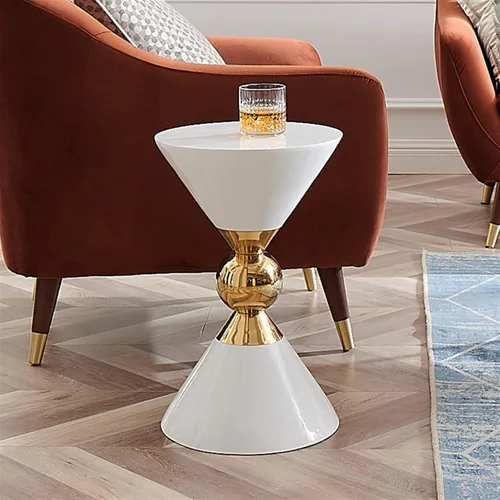 Vista 7 de Mesa auxiliar redonda moderna para sala de estar, sofá, mesa auxiliar pequeña moderna para decoración del hogar, mesa de café, dormitorio, mesita