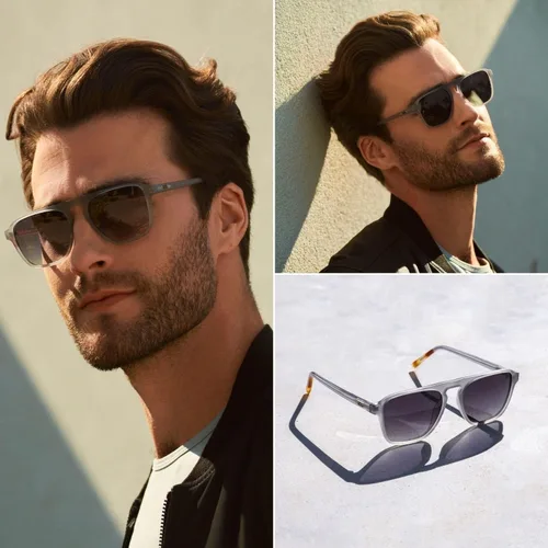 Vista 3 de WMP Eyewear - Gafas de sol modernas estilo aviador polarizadas estilo cuadrado para hombre