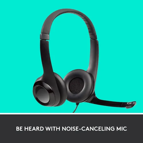 Vista 5 de Logitech Auriculares USB H390 con micrófono de cancelación de ruido y cámara web C270 de escritorio o portátil, pantalla ancha HD 720p