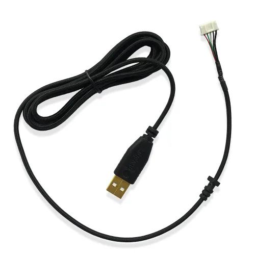 Vista 2 de HUYUN Cable de ratón USB y patines de repuesto para Razer DeathAdder 1800DPI 3.5G 2013 Chroma Overwatch Mouse