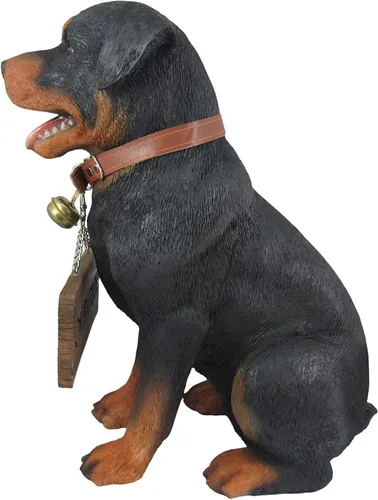 Vista 6 de Guardian of Love - Estatua de bienvenida de Buddy Rottweiler con letrero reversible, figura decorativa de perro para uso en interiores o exteriores