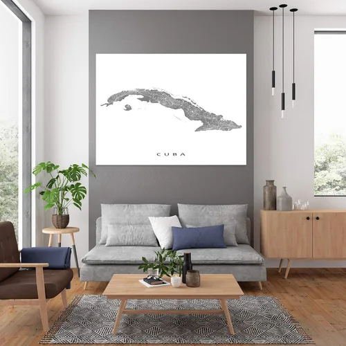 Vista 6 de Cuba Map Wall Art Print 8x10, Cuba Poster 24x36, Handmade Topographic Cuba Decorations for Home, Havana, Caribbean Island, Cuba Gifts by Maps As Art