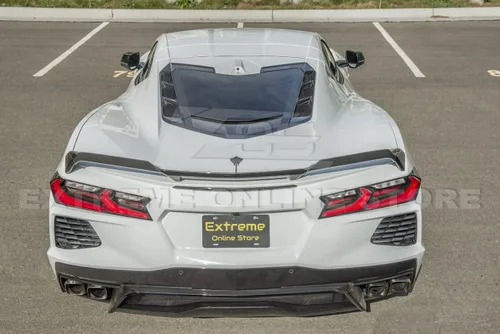 Vista 2 de Repuesto para modelos Chevrolet Corvette C8 2020 Par de mimbres adicionales de alerón de tapa trasera de maletero estilo Z51
