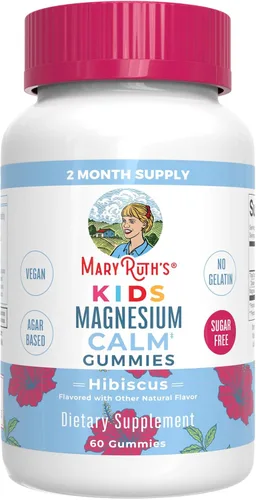 Vista 5 de MaryRuth's Gomitas para niños: multivitamínico orgánico USDA (Mezcla de bayas y cereza) y magnesio calmante (hibisco) Sin gelatina! Vitaminas