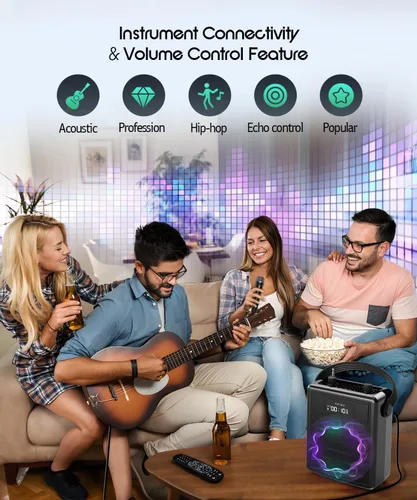 Vista 5 de SHIDU Amplificador de voz de 40 W con micrófono inalámbrico, sistema PA portátil con micrófono y altavoz inalámbricos, micrófono portátil Bluetooth