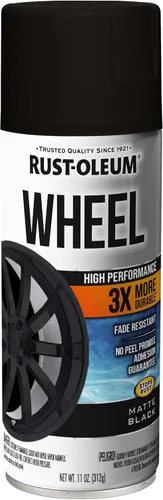 Vista 11 de Rust-Oleum 368076 Pintura en aerosol para ruedas de alto rendimiento, 11 onzas, negro brillante Brillo negro