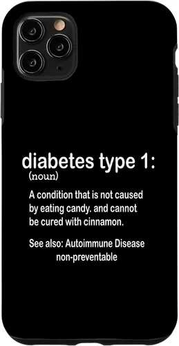 Vista 13 de Funda gráfica divertida para diabetes para iPhone 16 tipo 1