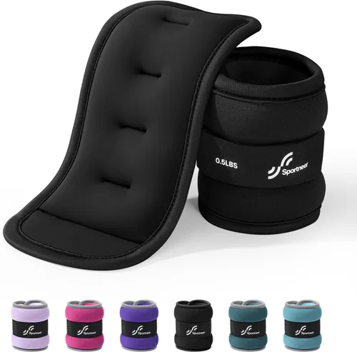 Vista 11 de Sportneer Pesas de tobillo para muñeca, par de pesas de 1/2/4/6/10 libras para hombres, mujeres, niños, entrenamiento de fuerza, juego de pesas