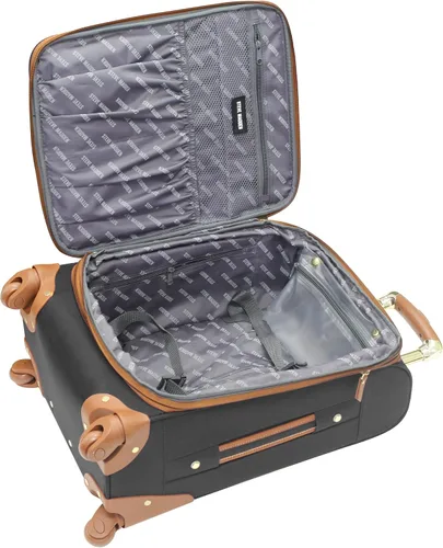 Vista 6 de Steve Madden Designer Luggage Collection - Bolsa expandible de 28 pulgadas para hombres y mujeres, maleta duradera y ligera a cuadros con ruedas