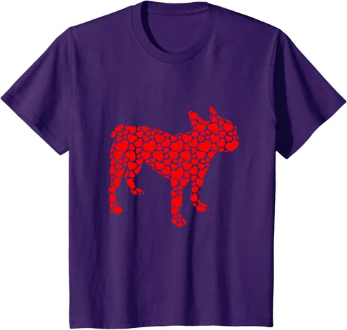 Vista 16 de Camiseta de San Valentín con forma de corazón Bulldog francés, Negro