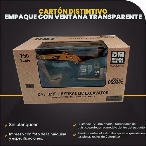 Vista 6 de Diecast Masters Excavadora hidráulica Caterpillar 323F L, Core Classics Series Camiones para gatos y equipo de construcción, coleccionable a escala