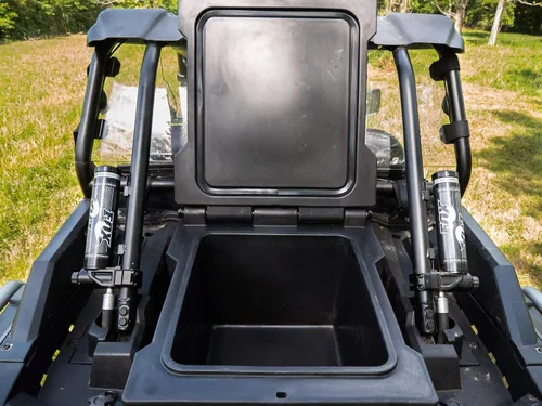 Vista 6 de SuperATV Enfriador trasero aislado de alta resistencia/caja de carga para Polaris RZR XP Turbo/XP 4 Turbo (2016+) - Tapa sellada mantiene el hielo
