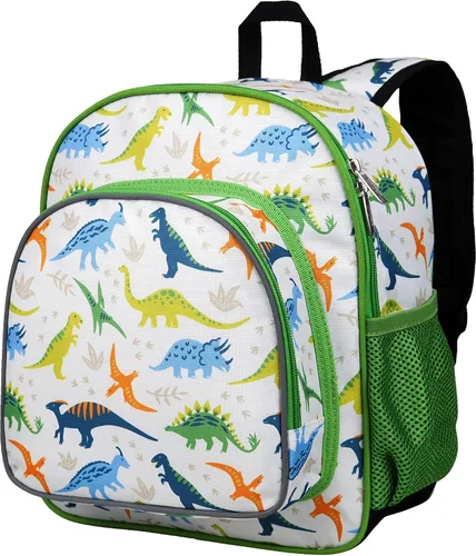 Vista 18 de Wildkin - Mochila infantil de 12 pulgadas – Acolchada, ajustable, ideal para guardería y viajes, Dino azul, Escuela