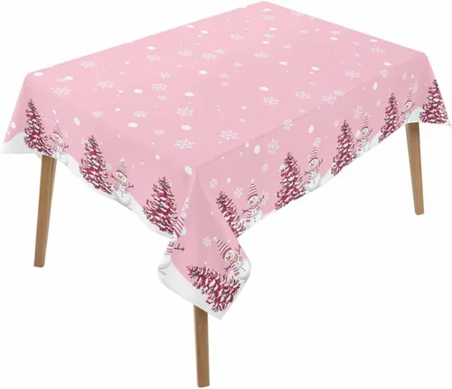 Vista 13 de Mantel de muñeco de nieve de Navidad impermeable para mantel redondo, rectangular, ovalado, cuadrado, 54 x 54 pulgadas, mantel para otoño, baby