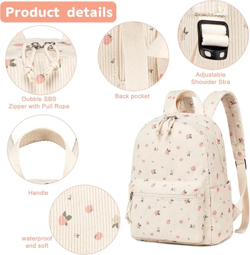 Vista 7 de Mini mochila para niñas resistente al agua pequeña mochila bolso de hombro para mujeres adultos niños viaje escolar