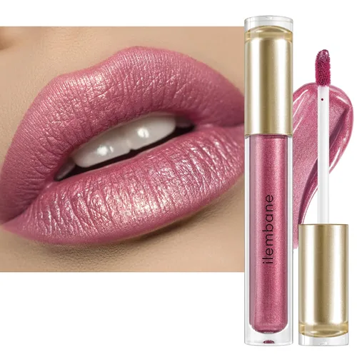 Vista 19 de Lápiz labial líquido rosa polvoriento, mate, de larga duración Whispering Wind