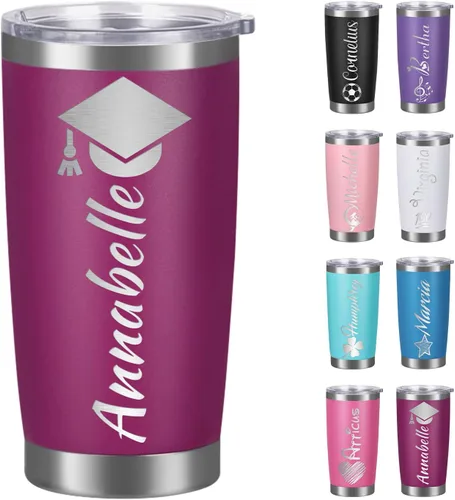 Vista 9 de Vasos personalizados con tapas, vasos personalizados con nombre grabado láser, tazas de café de viaje aisladas, regalo para mujeres, madres