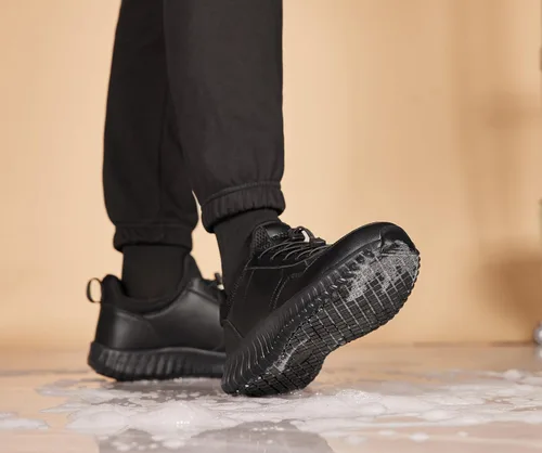 Vista 6 de Zapatos de trabajo antideslizantes e impermeables para hombre y tenis de restaurante o servicio de alimentos
