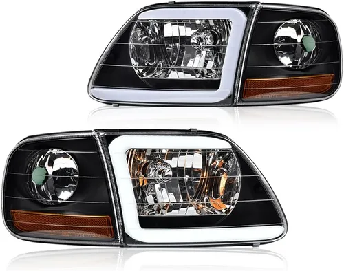 Vista 34 de GRAND ORANGE Headlights Compatible with Ford F150 Bronco 1992-1996 Chrome